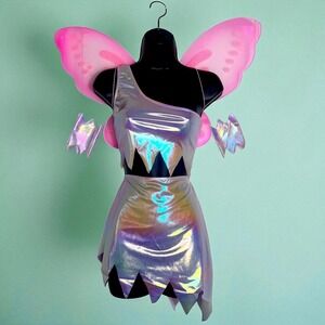 Small Butterfly Fairy Halloween Costume Set Wings Faerie Skirt Festival Rave
